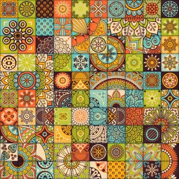 Solve WALLPAPER 483 : ETHNIC FLORAL PATTERN * jigsaw puzzle online with ...