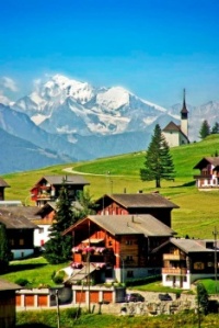 A Sunny Day In A Swiss Village