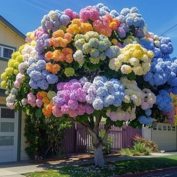 Lowe's Multicolor Bloomstruck Reblooming Hydrangea Flowering