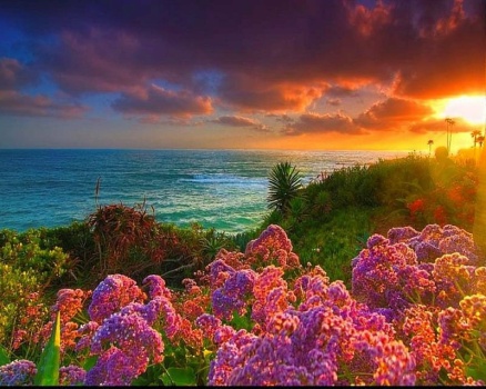 Solve Coastal sunset jigsaw puzzle online with 143 pieces