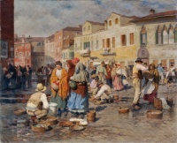 Fish Market in Venice (Fischmarkt in Venedig) -  Carl Feiertag
