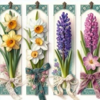 Seasonal Vintage Art - Spring / Easter - Pretty Bookmarks - (9 - 81 Pieces)