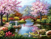 Japanese Garden in Bloom by Abraham Hunter