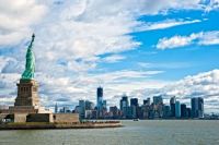 The Statue of Liberty and Manhattan Skyline, New York City