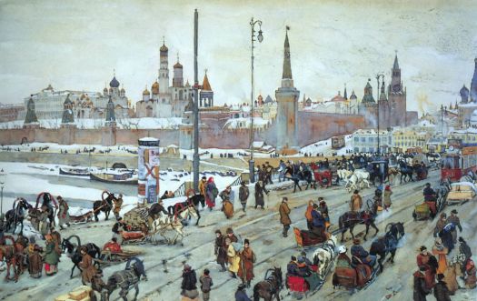 Konstantin Yuon. 'Moskvoretsky Bridge. Old Moscow'. 1911