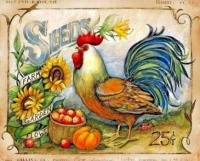 Vintage Label with Rooster