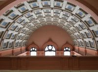 Barrel vaulted ceiling in City Hall Worcester, MA