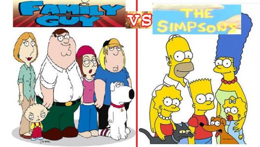 Solve family guy -vs- simpsons jigsaw puzzle online with 112 pieces