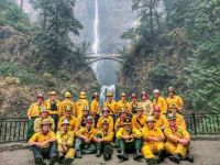 Firefighters at Multnomah Falls