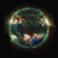 The Sun in three colors of ultraviolet light