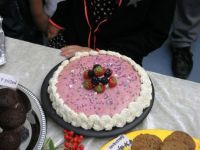 Pink fruit cake