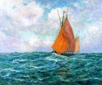 Tuna Boat at Sea ~ Maxime Maufra (French, 1861-1918)
