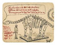 Dinosaur Christmas Card, c.1870s