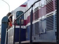Girl on train
