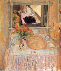 Toilet with a bouquet red and yellow - 1913