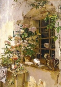 Carl Moll (Austrian, 1861-1945)  - Farmer's Window, 1893.  / And some Robert Frost.