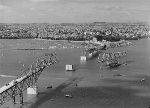 Auckland-Harbour-Bridge Being Built - 1965?