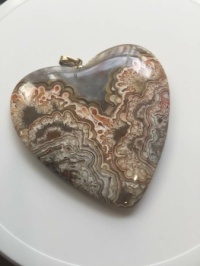 Lace agate heart pendant