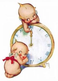 Kewpie Doll Count Down : It's Getting Closer to Midnight, Happy New Year!