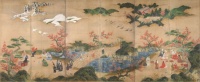 Maple Viewers, Kanō Hideyori, Muromachi - Azuchi-Momoyama period, 16th century