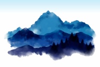 Mountains silhouette - watercolors