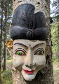 Mask on the tree