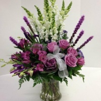 Happiness is....Luxury Arrangement in Purple & White.