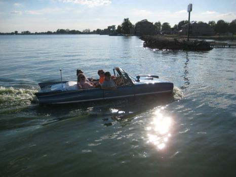 Amphibious Car on the lake last evening.