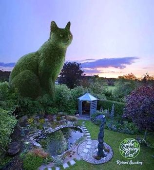 Green Pet Topiary Cat Richard Saunders