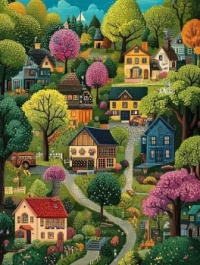 Houses, artist unknown