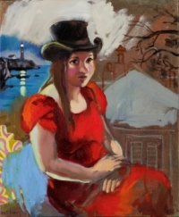Wendy Sharpe Artwork   -   'Faustine in Red'