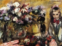 Lovis Corinth: Blumen und Tochter Wilhelmine (1920)