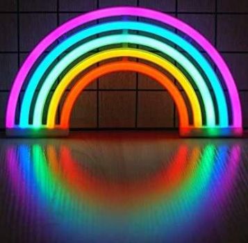 Solve Rainbow neon light! jigsaw puzzle online with 36 pieces