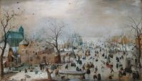 Winter landscape with skaters, by Hendrick Avercamp