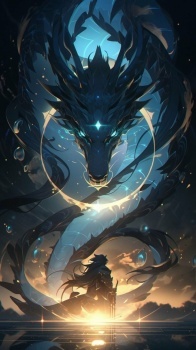Fantasy blue dragon