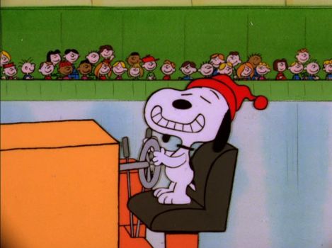 Solve SNOOPY DRIVING THE ZAMBONI ! jigsaw puzzle online with 234 pieces