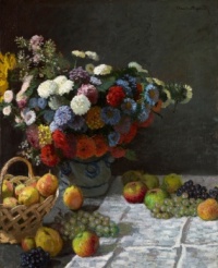 Still Life with Flowers and Fruit (1869) by Claude Monet