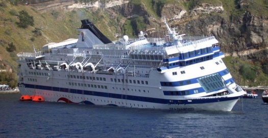 Solve BIRKA PRINCESS, later the SEA DIAMOND, sinking at Santorini ...