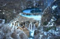Winter on Plitvice Lakes, Croatia.