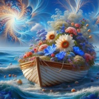 Boat with flowers 2