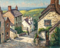 Attributed to Garstin Cox (British, 1892–1933), A Steep Village Street