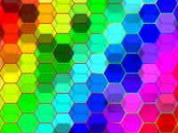 rainbow hexagons