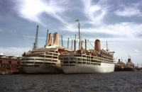 Canberra &amp; Arcadia, Southampton during the Seamen Strike 1966