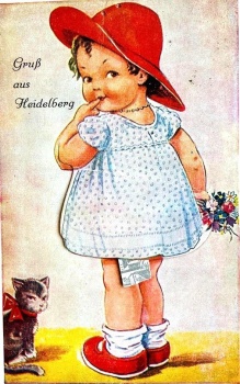 Solve Themes Vintage illustrations/pictures - Little Girl in Red Hat ...