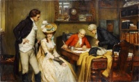 George Sheridan Knowles 1863-1931 - Signing the Marriage Contract, 1905