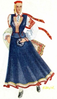 Latvian rucavas folk dress