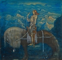 A knight rode on by John Bauer