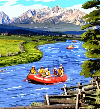 Solve River Rafting jigsaw puzzle online with 132 pieces