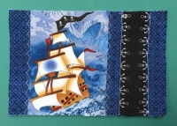 Pirate Ship Fabric Postcard