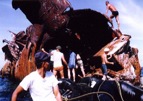 The wreck of USS Darter in 1965